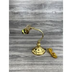 Vintage Brass Table Lamp | Art Deco Piano or Banker's Table Lamp